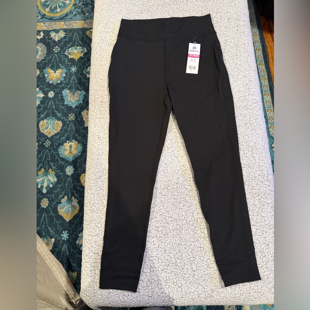 POP‎ Fit Black Leggings – Size XL – NWT – High Waist Pocket Leggings